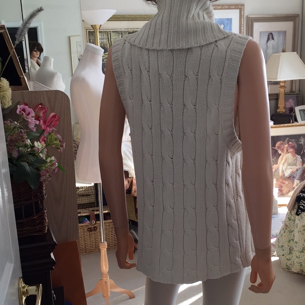 Ralph Lauren Blue Label Silk Cable Knit Shawl Collar Long Vest Sweater - Picture 6 of 10